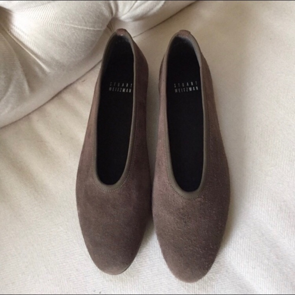 Stuart Weitzman Brown Suede Flats